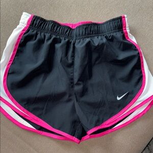 Nike Women's Black and Pink Athletic Shorts